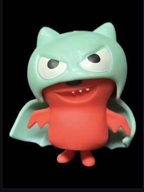 2018 Hasbro Ugly Dolls "Super Lucky Bat" Red and Mint Green Bat-Costumed Figure